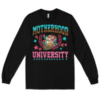 Black motherhood university with coffee Long Sleeve Tee - NancyCooperArtShop