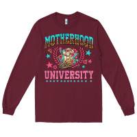 Burgundy motherhood university with coffee Long Sleeve Tee - NancyCooperArtShop