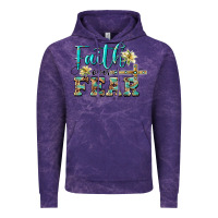 Cloud Purple faith over fear with cross Vintage Hoodie - BarkalooDesign