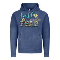 Vintage Denim faith over fear with cross Vintage Hoodie - BarkalooDesign