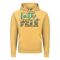 Vintage Mustard faith over fear with cross Vintage Hoodie - BarkalooDesign