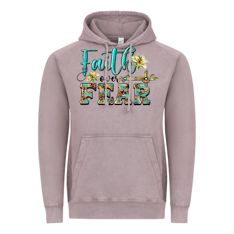 Faith Over Fear With Cross Vintage Hoodie by BarkalooDesign | Teevron