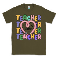 Army Green teacher and pencil heart Classic Tee - MaliasSmallBusiness