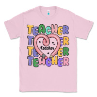 Bubblegum Pink teacher and pencil heart Classic Tee - MaliasSmallBusiness