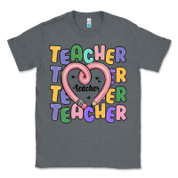 Charcoal Heather teacher and pencil heart Classic Tee - MaliasSmallBusiness
