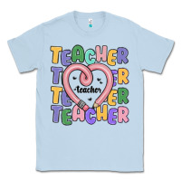 Dusty Blue teacher and pencil heart Classic Tee - MaliasSmallBusiness