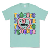 Seafoam teacher and pencil heart Classic Tee - MaliasSmallBusiness
