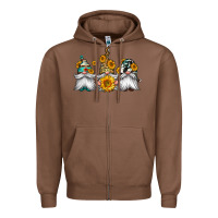 Chestnut western sunflowers gnomes Zipper Hoodie - Jasminsmagicworld