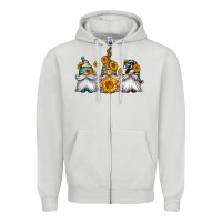 Dove Grey western sunflowers gnomes Zipper Hoodie - Jasminsmagicworld
