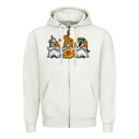 Oatmeal Heather western sunflowers gnomes Zipper Hoodie - Jasminsmagicworld