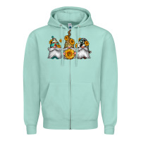 Seafoam western sunflowers gnomes Zipper Hoodie - Jasminsmagicworld