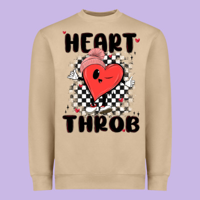 Heart Throb Heavyweight Sweatshirt Designed By Maliassmallbusiness