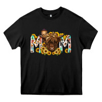 Black mom highland cow Heavy Core Tee - RacoonDesign