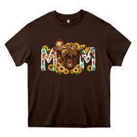 Chocolate Brown mom highland cow Heavy Core Tee - RacoonDesign