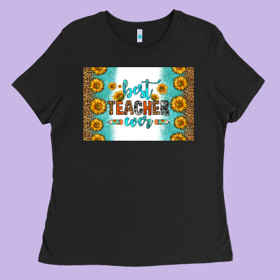 Best Teacher Ever Skinny Metal Can Holder Ladies Tee Designed By Hra Design Shop