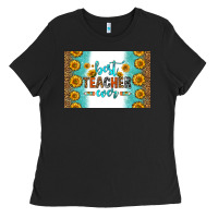 Black best teacher ever skinny metal can holder Ladies Tee - HRA Design Shop