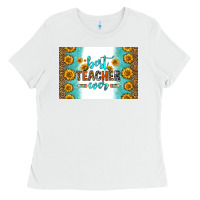 White best teacher ever skinny metal can holder Ladies Tee - HRA Design Shop