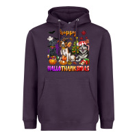 Plum happy hallothanksmas dogs Heavyweight Hoodie - texasbilliewilder