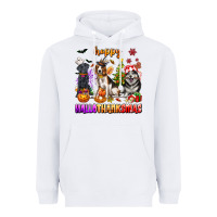 White happy hallothanksmas dogs Heavyweight Hoodie - texasbilliewilder