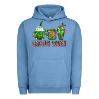 Pigment Pebble Blue Cactus Lover Cactus Coffee Cups Urban Hoodie - FaDigitalArtStudio