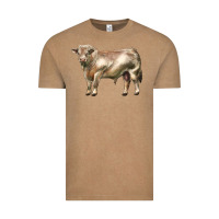Vintage Coffee charolais bull Vintage Tee - LillyAllenDesigns
