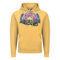 Vintage Mustard American rainbow Vintage Hoodie - NancyCooperArtShop