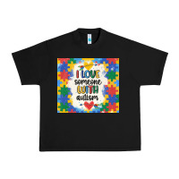 Black ı love someone with autism Urban Heavy Tee - MaliasSmallBusiness