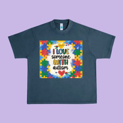 ı Love Someone With Autism Urban Heavy Tee Designed By Maliassmallbusiness