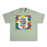 Oil Green ı love someone with autism Urban Heavy Tee - MaliasSmallBusiness