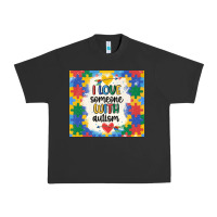 Pigment Black ı love someone with autism Urban Heavy Tee - MaliasSmallBusiness