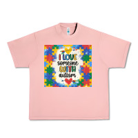 Salmon ı love someone with autism Urban Heavy Tee - MaliasSmallBusiness