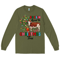 Army Green rockin around the christmas tree Long Sleeve Tee - MaliasSmallBusiness