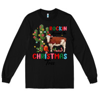 Black rockin around the christmas tree Long Sleeve Tee - MaliasSmallBusiness