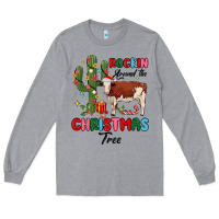 Heather Grey rockin around the christmas tree Long Sleeve Tee - MaliasSmallBusiness