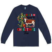 Navy rockin around the christmas tree Long Sleeve Tee - MaliasSmallBusiness
