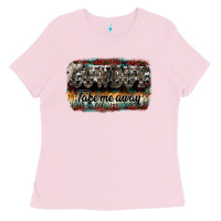 Bubblegum Pink cowboy take me away Ladies Tee - SublimationCraftShop