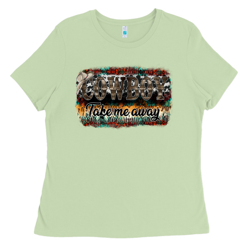 Cowboy Take Me Away Ladies Tee by SublimationCraftShop | Teevron
