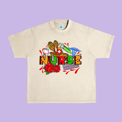 Mexican Nurse Urban Heavy Tee Designed By Adodesignshop