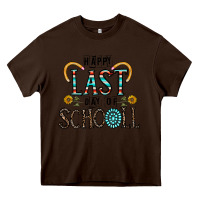 Chocolate Brown happy last schopol Heavy Core Tee - CowhideDigitalArt