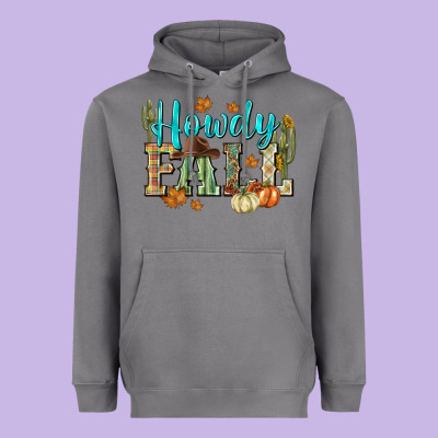 Western Howdy Fall Heavyweight Hoodie Designed By Nancycooperartshop