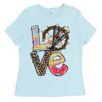 Baby Blue Love crown of thorns Easter Day Ladies Tee - CowGirlArtShop