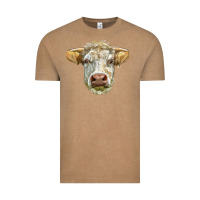 Vintage Coffee Charolais bull face Vintage Tee - LillyAllenDesigns