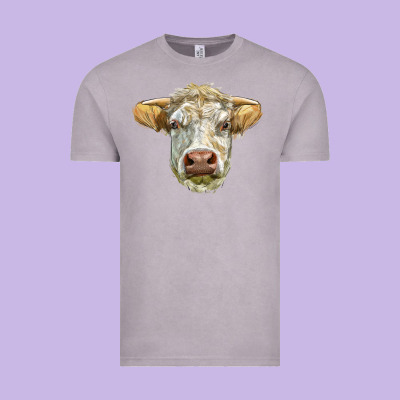 Charolais Bull Face Vintage Tee Designed By Lillyallendesigns