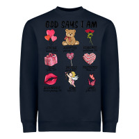 Navy god says i am valentine's day Heavyweight Sweatshirt - MaliasSmallBusiness