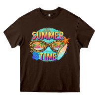 Chocolate Brown summer time sunset glasses Heavy Core Tee - BarkalooDesign