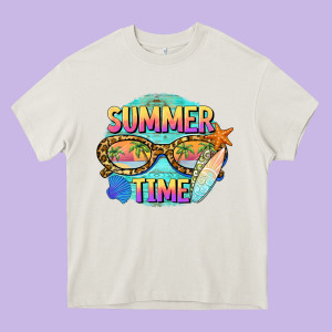 Summer Time Sunset Glasses Heavy Core Tee Designed By Barkaloodesign