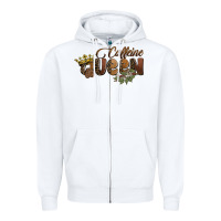 White caffeine queen Zipper Hoodie - BarkalooDesign