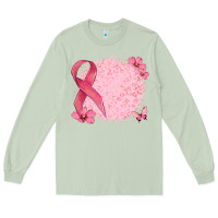 Matcha customized breast cancer ribbon and background Long Sleeve Tee - MaliasSmallBusiness