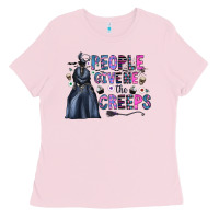 Bubblegum Pink people give me the creeps Ladies Tee - CowhideDigitalArt
