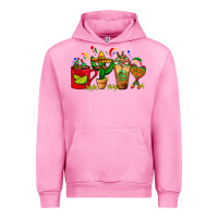 Fuchsia Pink Mexico Coffee Cups With Cactus Sombrero And Maraca Urban Hoodie - FaDigitalArtStudio